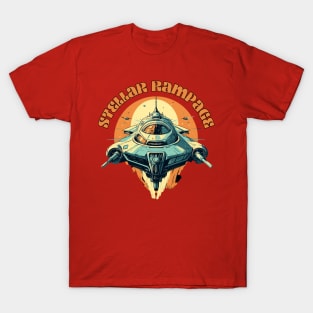 Futuristic Spaceship Stellar Rampage T-Shirt